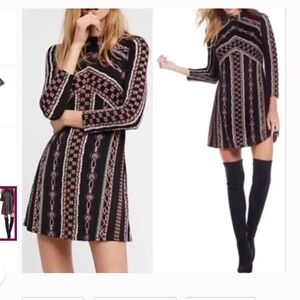 Free People Stella Mini Dress Black Medium